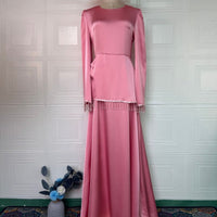 Beaded Fringe Cuff Maxi Dress(MS480)