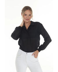 Blackberry SUNDAE Women's Blouse by BellEq™ Equestrian Apparel, a stylish shirt with a comfortable fit and detailed fabric design.