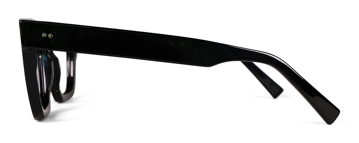 Black Oliver reading glasses by Benny's Eyewear with clear lenses and sleek frame design.