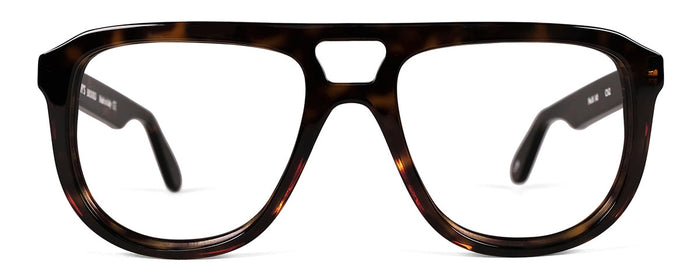 Dark tortoise reading glasses by Brooks from Benny's Eyewear, featuring a classic style and clear lenses for comfortable reading.