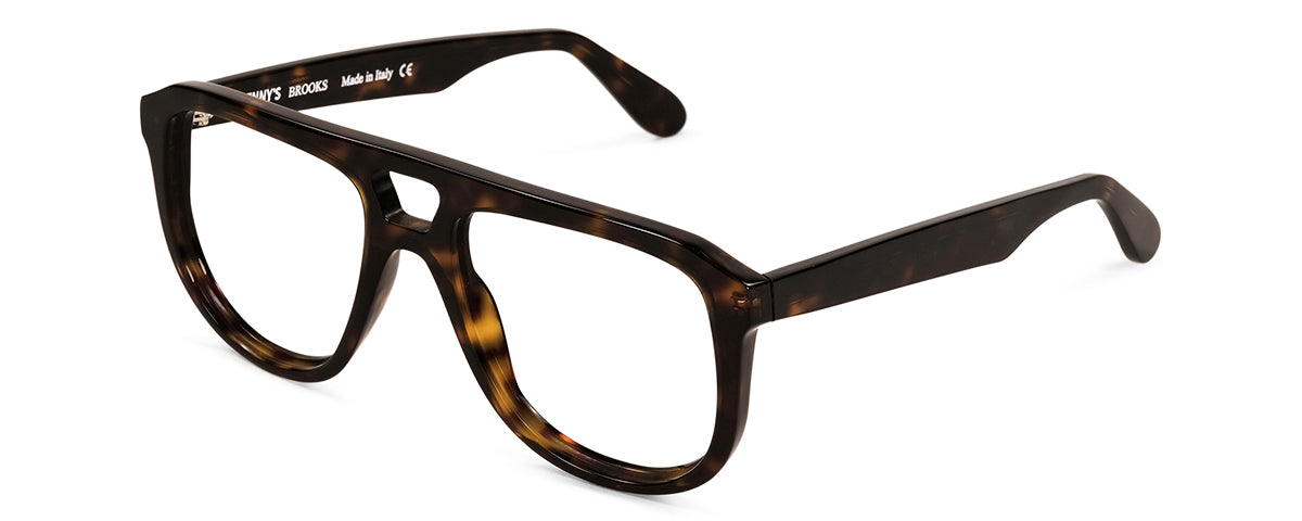 Brooks dark tortoise reading glasses by Benny's Eyewear with 1.00 magnification, stylish and lightweight for everyday use.