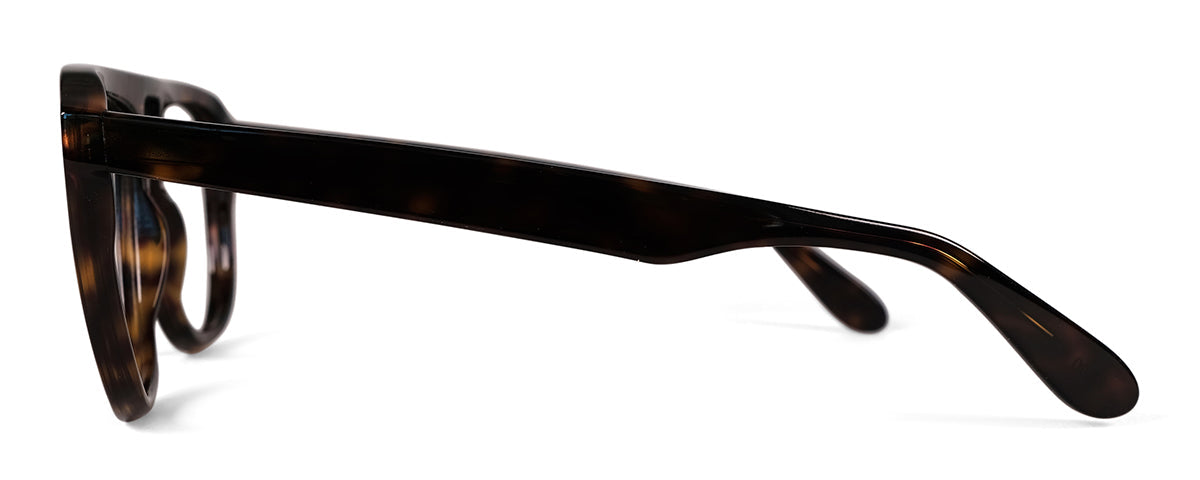 Dark tortoise reading glasses by Brooks from Benny's Eyewear, featuring clear lenses and stylish frame design.