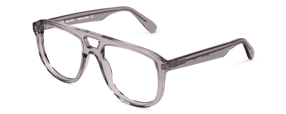 Dark tortoise Brooks reading glasses by Benny's Eyewear with clear frames and stylish design.