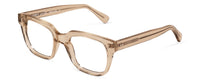 Beige Lincoln reading glasses by Benny's Eyewear with crystal accents, stylish and lightweight for comfortable reading.