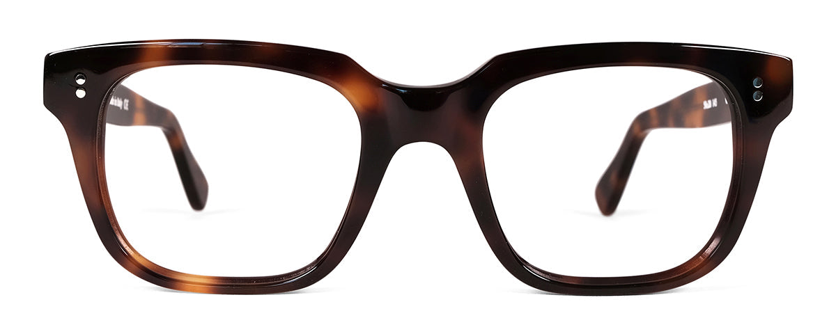 Beige Lincoln reading glasses by Benny's Eyewear with crystal accents and 1.00 magnification, shown from the side.