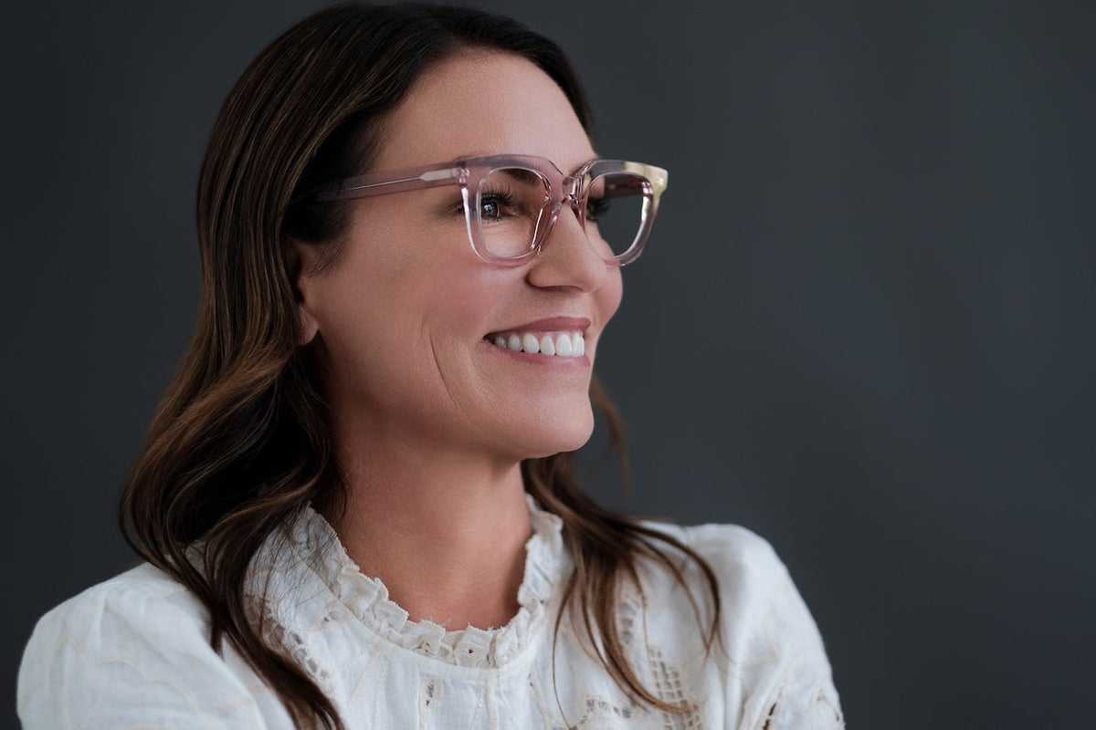 Black Kathryn reading glasses by Benny's Eyewear with clear lenses and stylish frame design.