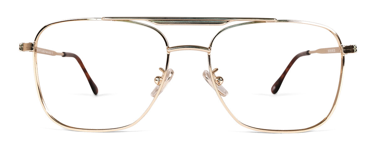 Benny's Eyewear Largo reading glasses with gold frame and 1.00 magnification, stylish and lightweight for daily use.
