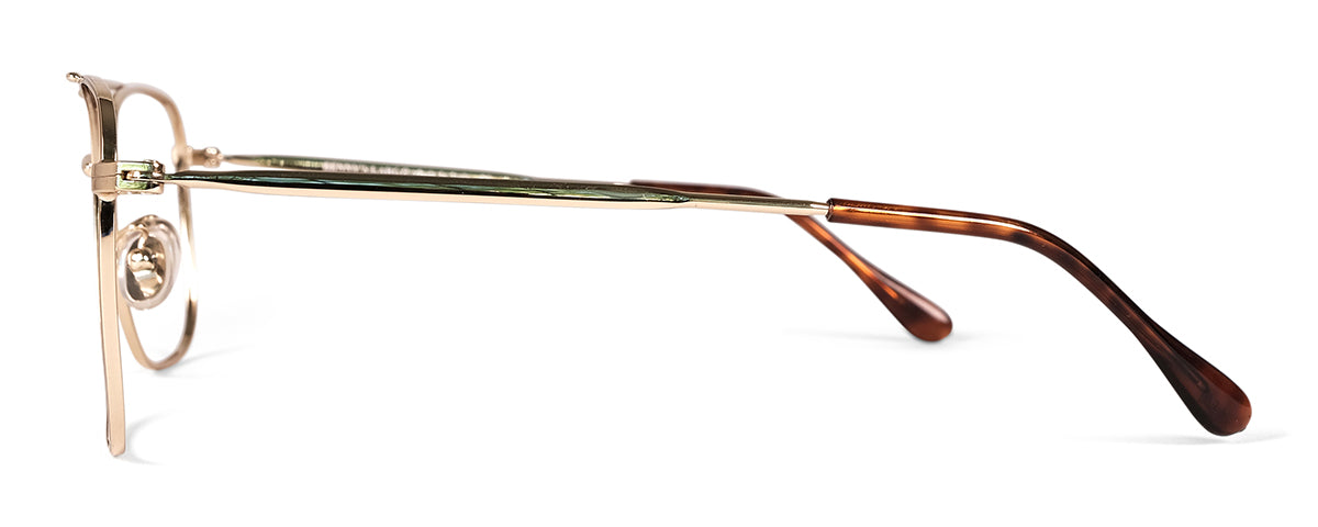 Benny's Eyewear Largo reading glasses with gold frame and 1.00 magnification, stylish and functional eyewear for reading.