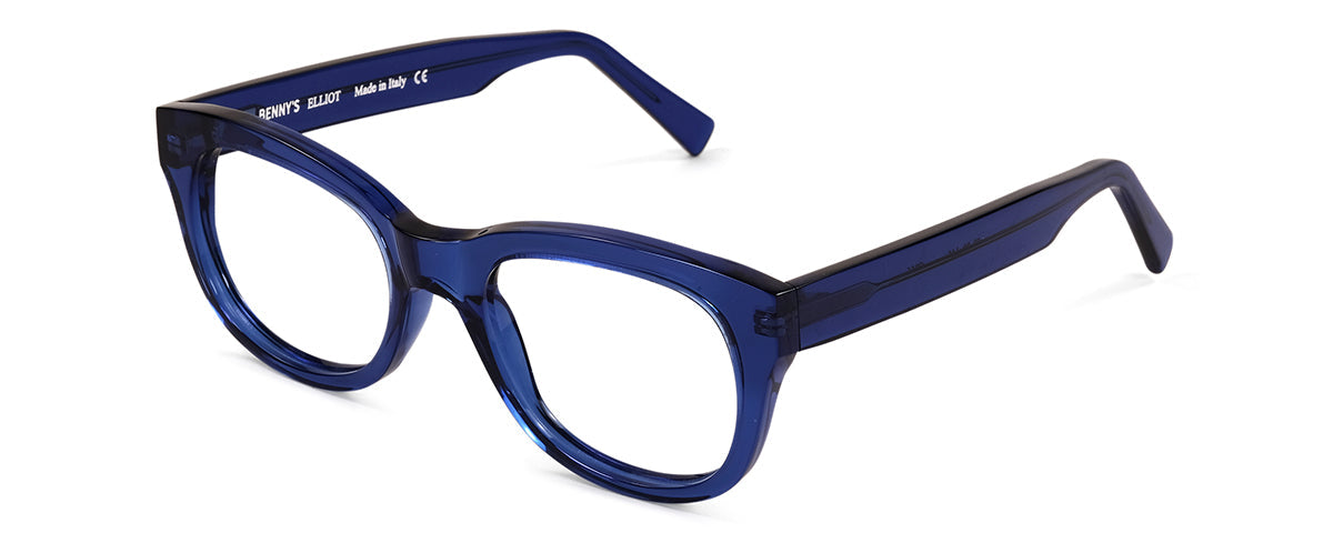 Benny's Eyewear Elliot reading glasses with spotted tortoise acetate frames and clear lenses on a white background.