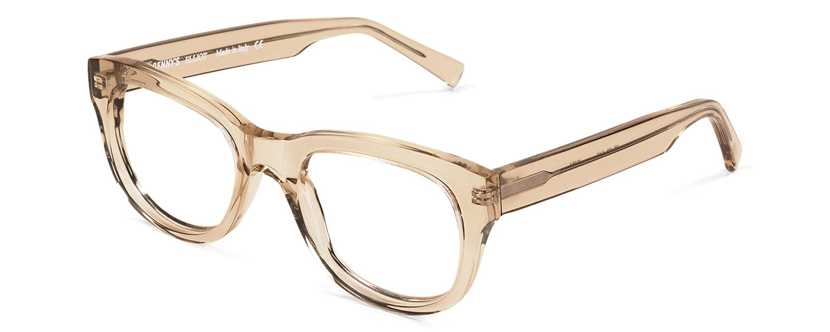 Benny's Eyewear Elliot reading glasses with spotted tortoise frames and 1.00 magnification, close-up view of the stylish eyewear.