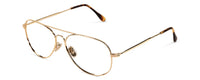 Johnson reading glasses by Benny's Eyewear with gold frame and 1.00 magnification, shown from a front view.