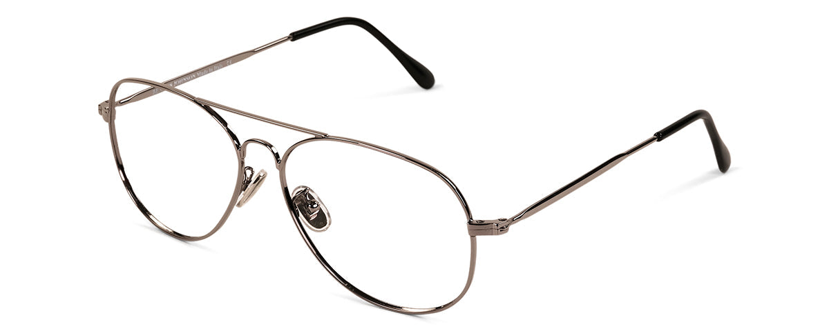 Johnson reading glasses by Benny's Eyewear with gold frame and 1.00 magnification, shown in a close-up image.