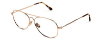 Benny's Eyewear Johnson reading glasses with gold frame and 1.00 magnification, stylish and lightweight for everyday use.