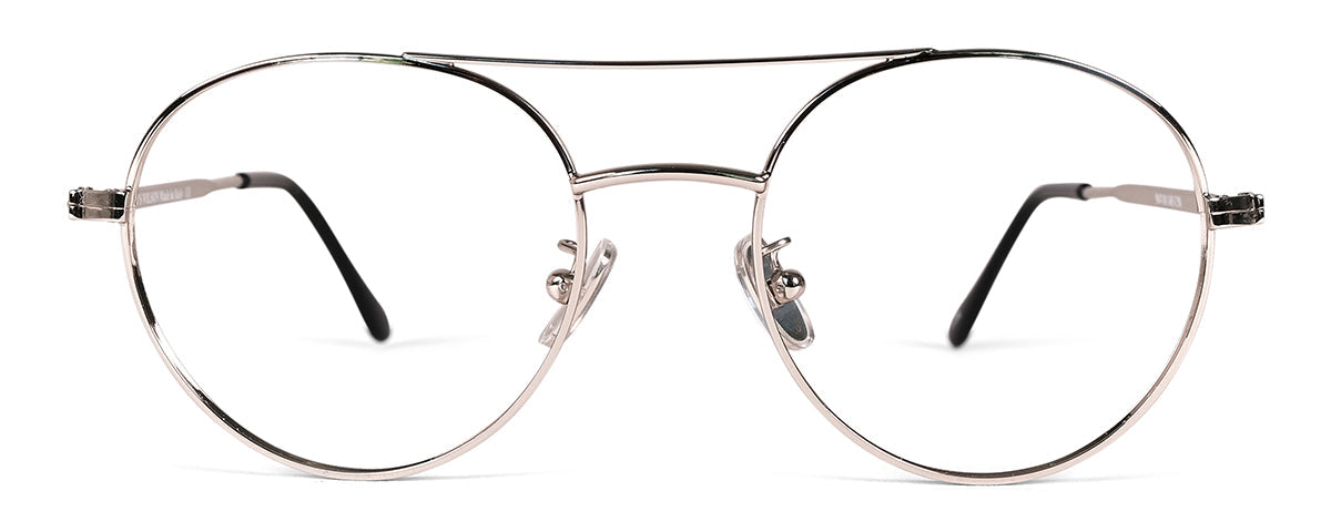Wilson brand reading glasses by Benny's Eyewear with gold frame and 1.00 magnification, shown from the side.