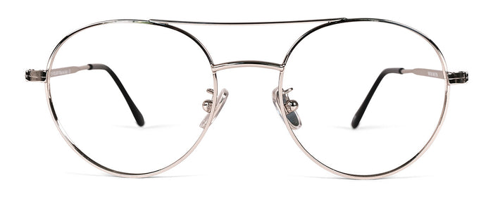 Wilson brand reading glasses by Benny's Eyewear with gold frame and 1.00 magnification, shown from the side.