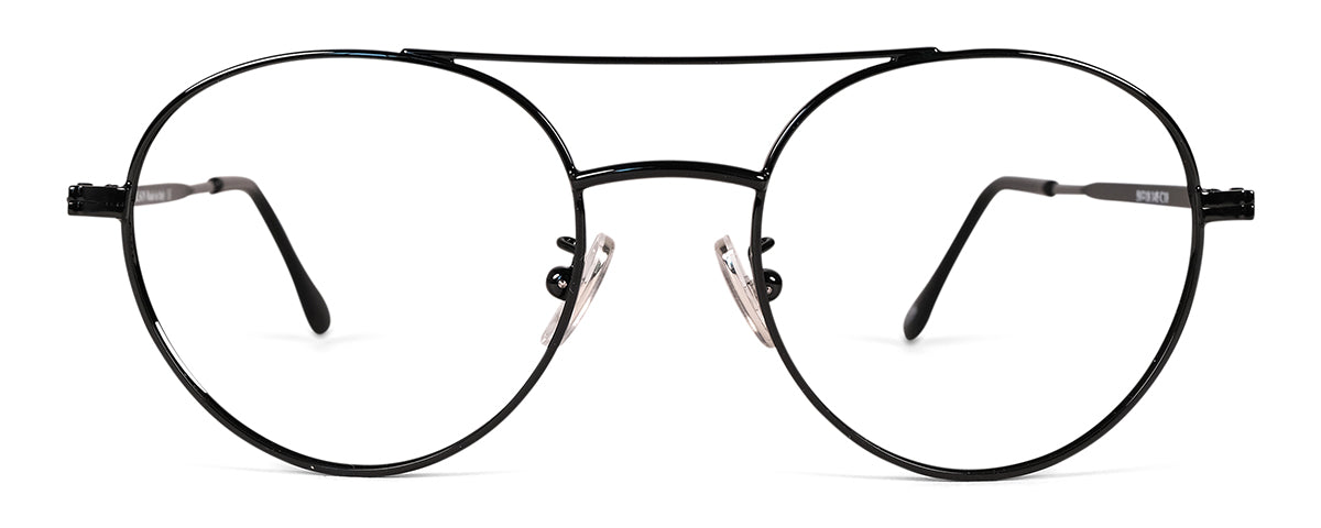 Wilson reading glasses by Benny's Eyewear with gold frames and 1.00 magnification, shown from a side view.