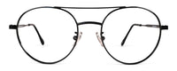 Wilson reading glasses by Benny's Eyewear with gold frames and 1.00 magnification, shown from a side view.