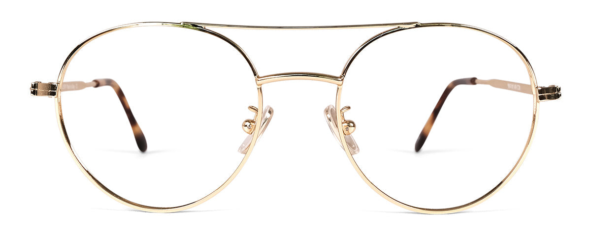 Wilson reading glasses by Benny's Eyewear featuring gold frames and 1.00 magnification.