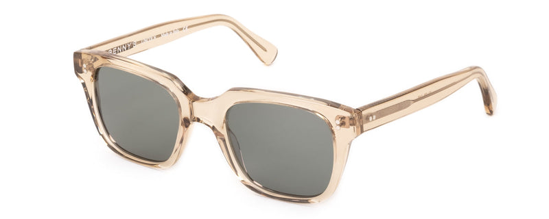 Green Lincoln sunglasses by Benny's Eyewear with sleek frames and tinted lenses, stylish and modern eyewear accessory.