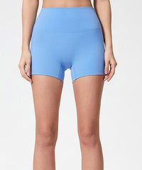 Pale blue Hele Short from BLACKOUT BARBELL, featuring a casual fit and lightweight fabric, displayed on a neutral background.