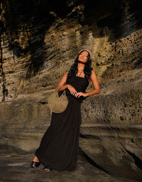 Dark gold Sol Mesh Wire Tote Bag by BrunnaCo featuring a lightweight, open-wire design and sturdy handles.