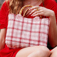BrunnaCo MARCHE Calabasas recycled market tote bag with eco-friendly fabric and sturdy handles, ideal for shopping and everyday use.