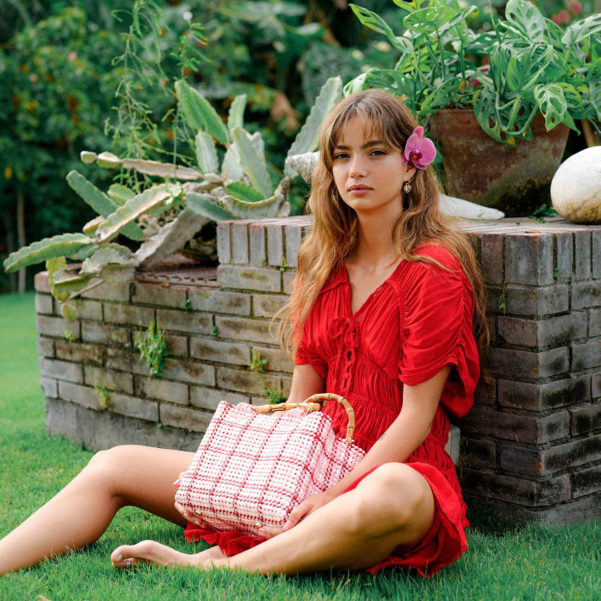 BrunnaCo Marche Calabasas recycled market tote bag with sturdy handles and eco-friendly design, ideal for shopping and daily use.