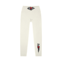 High-waisted yoga leggings by Built From Pain with a sleek, stretchy black design and subtle branding at the waistband.