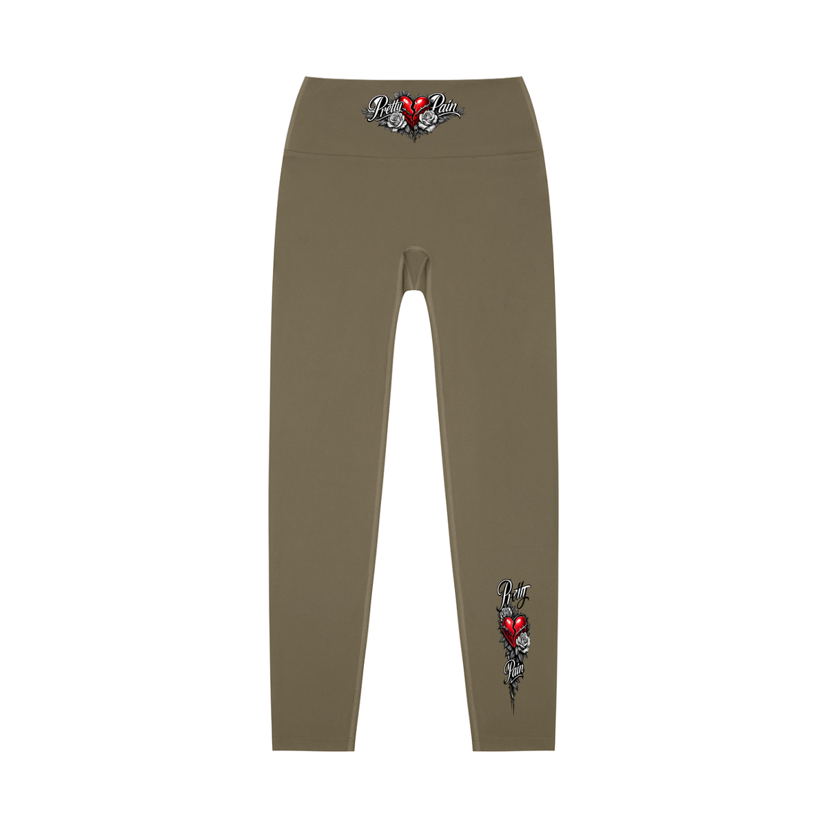 High-waisted yoga leggings by Built From Pain featuring a stylish, fitted design suitable for active wear.