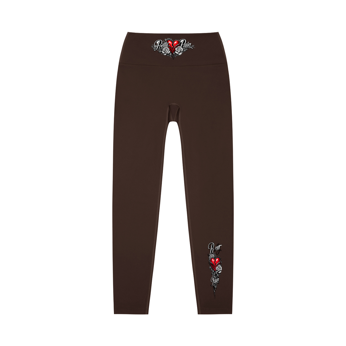 High-waisted yoga leggings by Built From Pain with a sleek fit and comfortable stretch, shown in a neutral color.