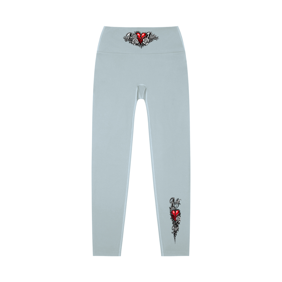 High-waisted Pretty Pain yoga leggings by Built From Pain, featuring a sleek fit and comfortable stretch for active wear.