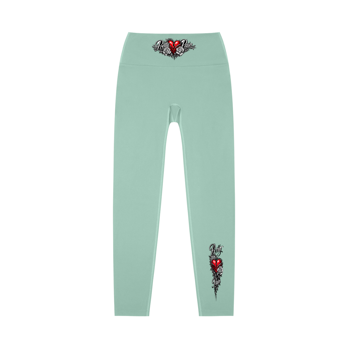 High-waisted yoga leggings from Built From Pain featuring a sleek fit and stretch fabric for comfortable movement.