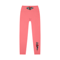 Built From Pain Pretty Pain high-waisted yoga leggings, black stretchy athletic pants with a snug fit for yoga and workout sessions.