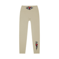 High-waisted Pretty Pain yoga leggings by Built From Pain, shown on a model with a sleek, form-fitting design for active wear.