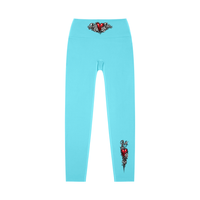 High-waisted Pretty Pain yoga leggings by Built From Pain displayed on a model, showcasing the fit and stretchy fabric.
