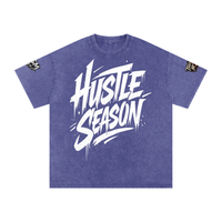 Built From Pain Hustle Season Snow Washed Oversized Cotton T-Shirt displayed flat with a distressed print design.