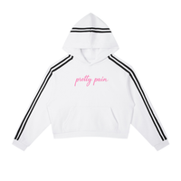 Built From Pain contrast side stripe cropped hoodie with black color, featuring a stylish side stripe design and cropped fit.