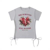 Built From Pain Essential Drawstring T-Shirt in black with adjustable drawstrings and casual fit, ideal for everyday wear.