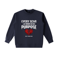 Built From Pain heavyweight crewneck sweatshirt with a soft, durable fabric, showcasing a comfortable fit and classic design.