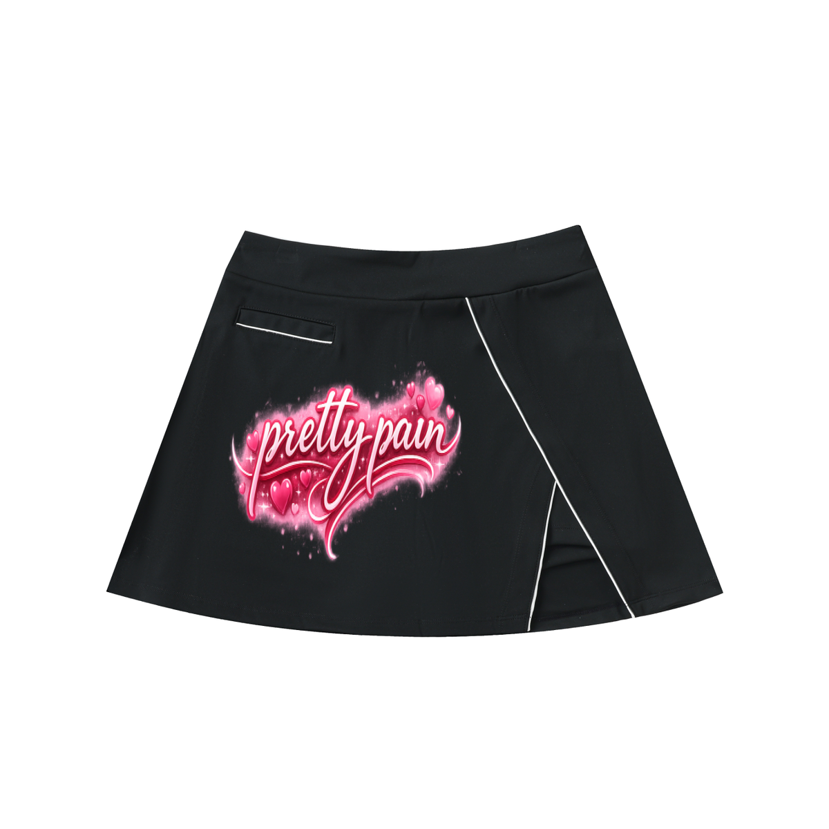 High-waist pocketed A-line skirt by Built From Pain, featuring a stylish silhouette and functional pockets, shown in the image.