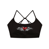 Built From Pain Pretty Pain Strappy Criss Cross Yoga Sports Bra with stylish design and supportive fit for active wear.