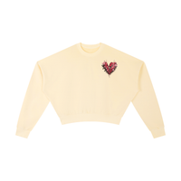 Built From Pain vintage washed cropped sweatshirt with distressed fabric and relaxed fit, showcasing a trendy casual style.