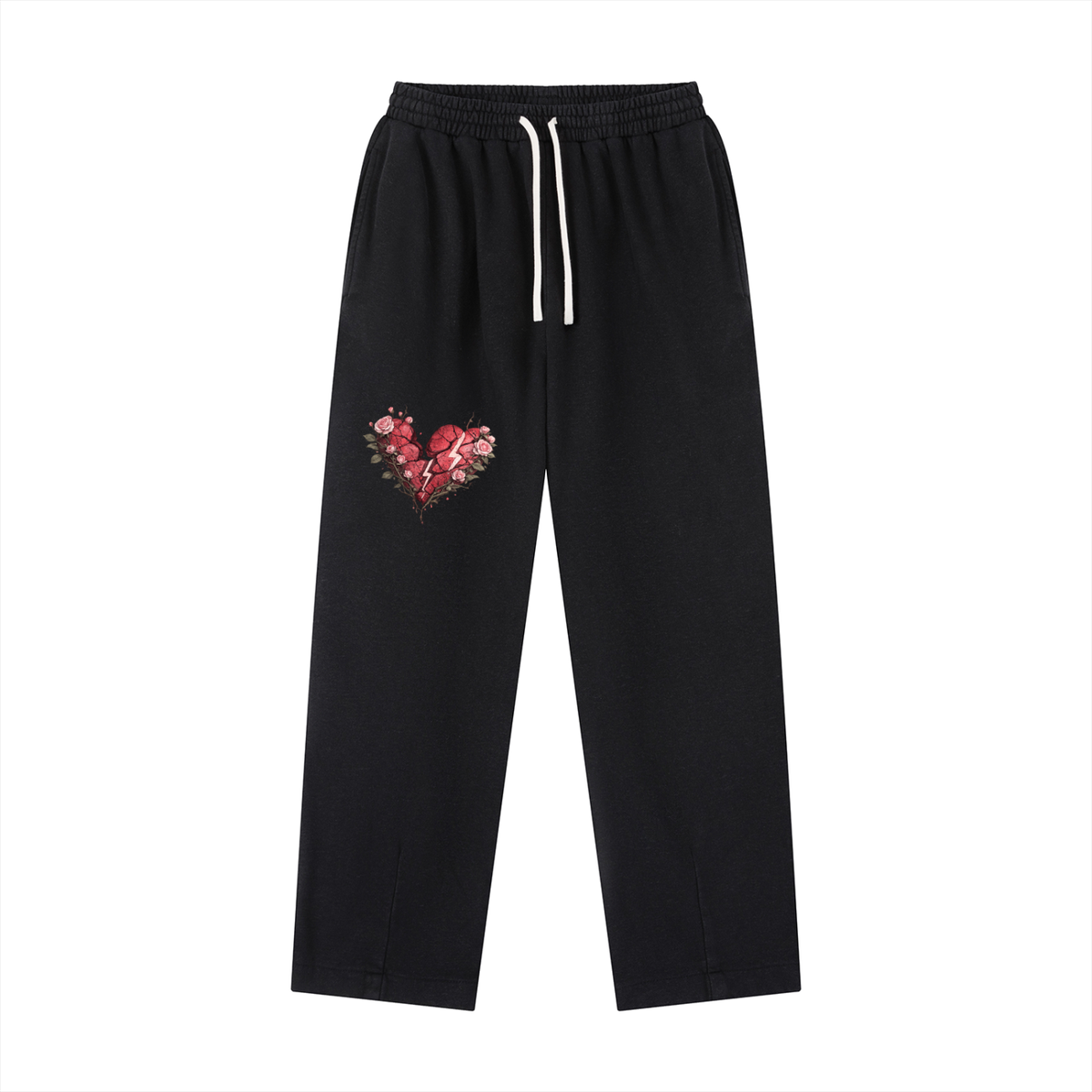 Vintage washed drawstring sweatpants by Built From Pain showing relaxed fit, soft fabric, and adjustable waistband.