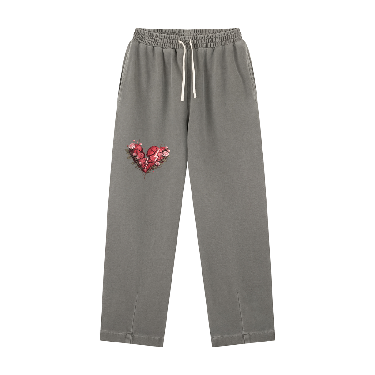 Vintage Washed Drawstring Sweatpants by Built From Pain, showing relaxed fit with washed fabric and adjustable drawstring waistband.