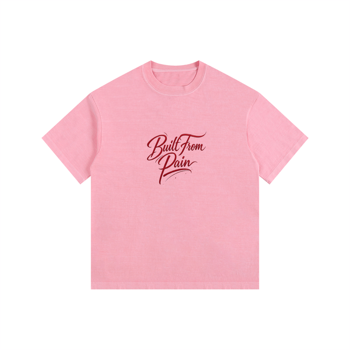 Vintage washed oversized cotton T-shirt by Built From Pain, featuring a relaxed fit and distressed design.