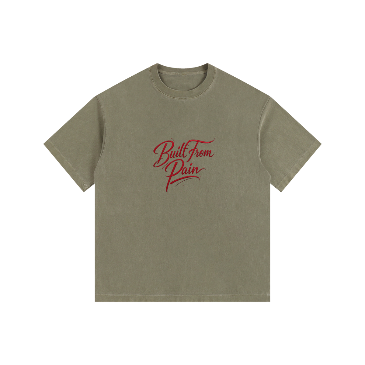 Vintage Washed Oversized Cotton T-Shirt by Built From Pain, showing relaxed fit and washed fabric in a casual style.