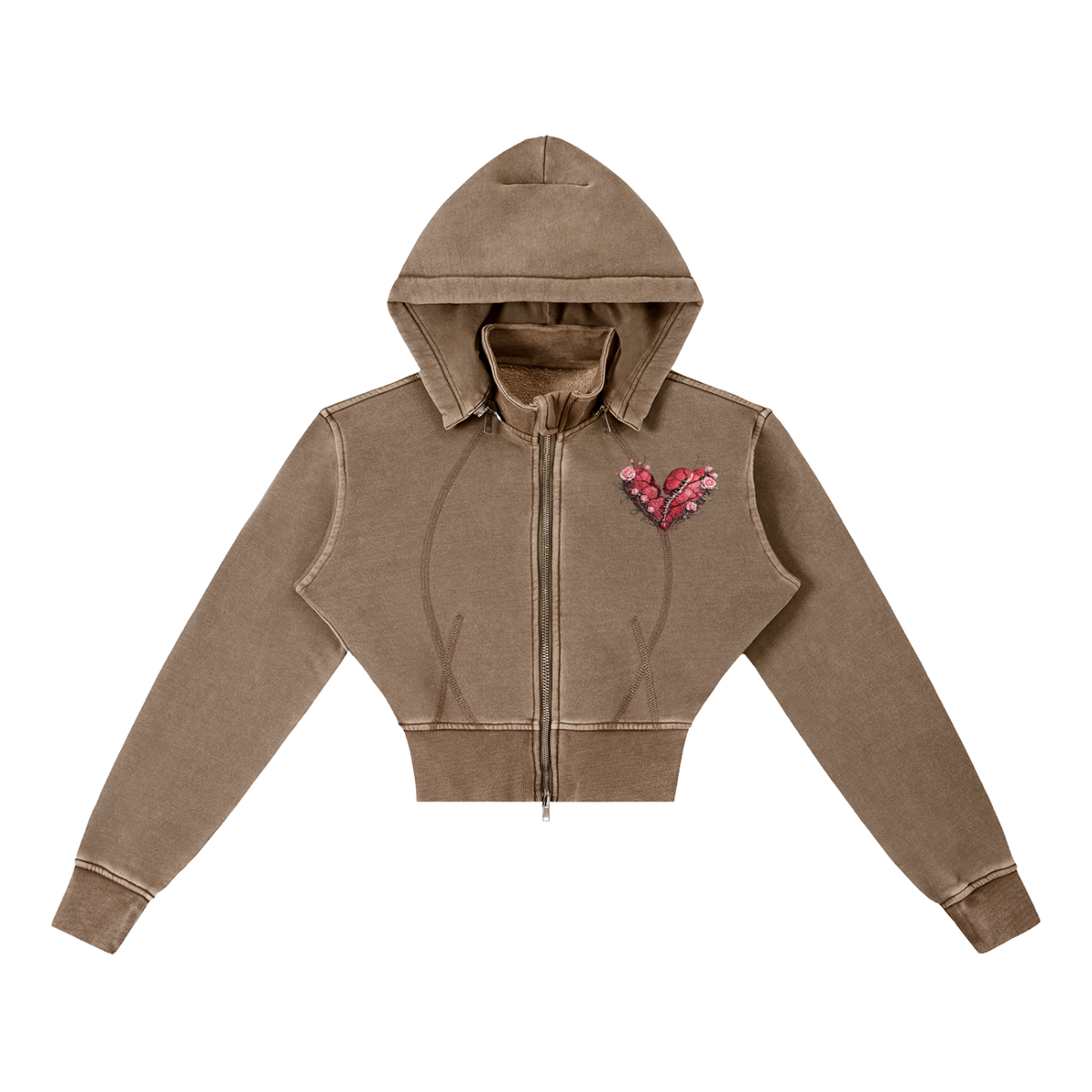 Built From Pain Vintage Washed Cropped Fleece Hoodie featuring a relaxed fit and faded design with a casual, stylish look.