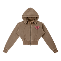 Built From Pain Vintage Washed Cropped Fleece Hoodie featuring a relaxed fit and faded design with a casual, stylish look.