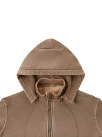 Vintage washed PRETTY PAIN cropped fleece hoodie by Built From Pain, featuring soft fabric and casual streetwear style.