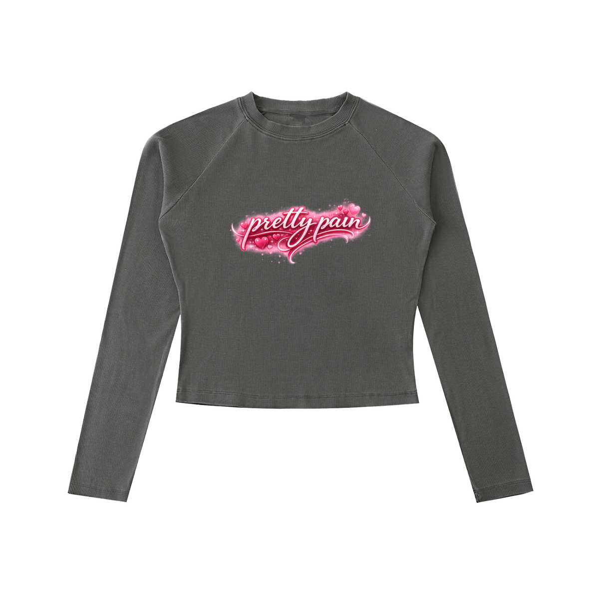 Built From Pain dyed washed raglan long sleeve slim T-shirt with a casual, vintage style and comfortable fit.